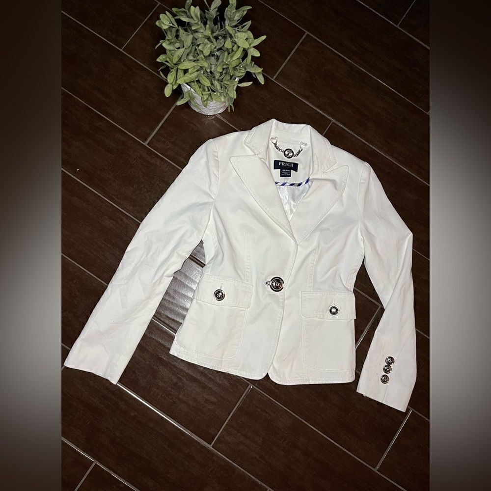 Prich pride & rich white fitted blazer sz small 160/84A